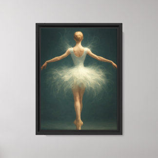 Elegant Ballerina in White Tutu Leinwanddruck