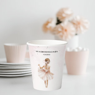 Elegant Ballerina Pink Geburtstag Pappbecher