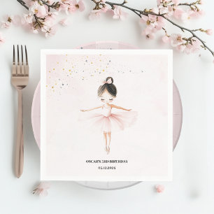 Elegant Ballerina Pink Geburtstag Serviette