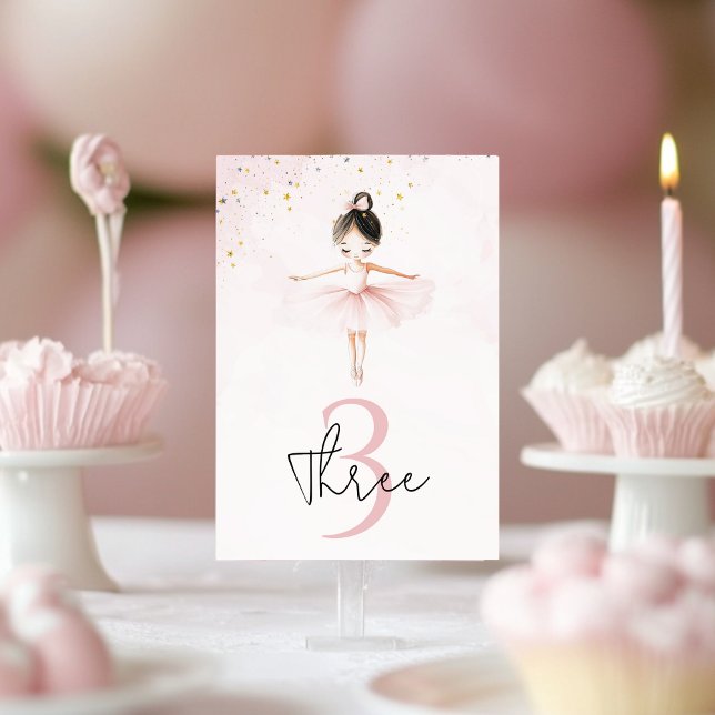 Elegant Ballerina Pink Geburtstag Tischnummer (Von Creator hochgeladen)