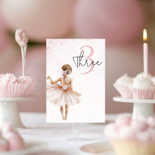 Elegant Ballerina Pink Geburtstag Tischnummer