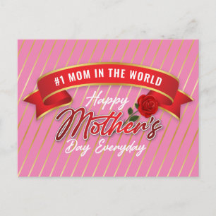 Elegant Banner Happy Mother Day Postcard Postkarte