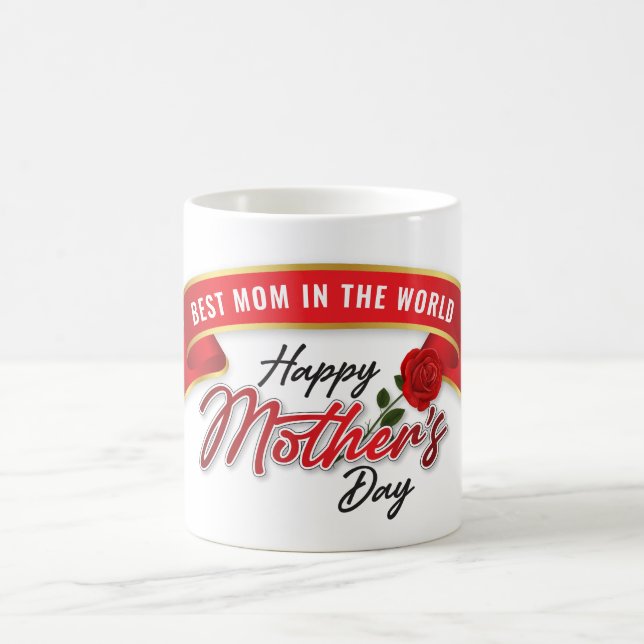 Elegant Banner Happy Mother Day Tasse (Mittel)