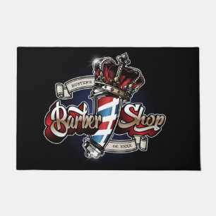 Elegant Barbershop Crown Personalize 24" x 36" Fußmatte
