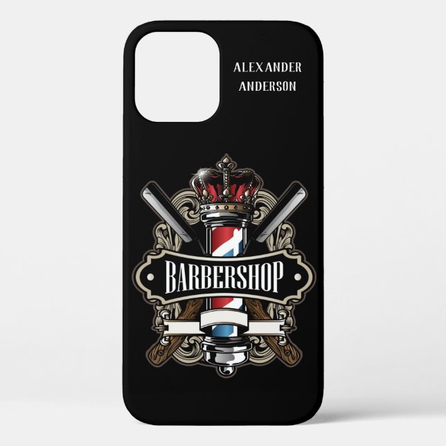 Elegant Barbershop Logo Case-Mate iPhone Case (Rückseite)