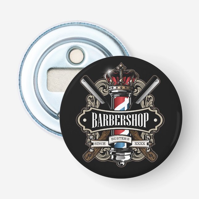 Elegant Barbershop Personalize Flaschenöffner (Vorderseite)
