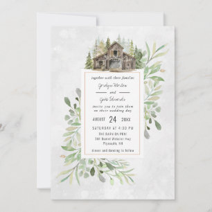 Elegant Barn Einladung zur Hochzeit von Wasserfa