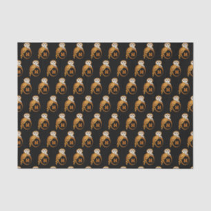 Elegant Barn Owl Monogram Seidenpapier