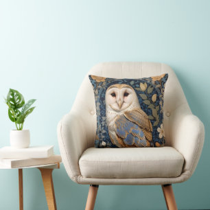 Elegant Barn Owl William Morris Inspiriert Kissen