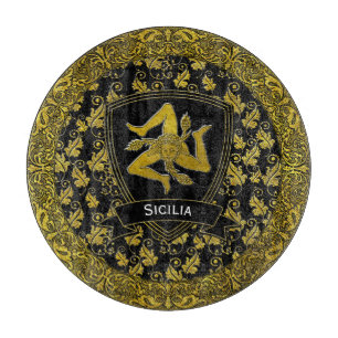 Elegant Baroque Sicilian Trinacria Schneidebrett