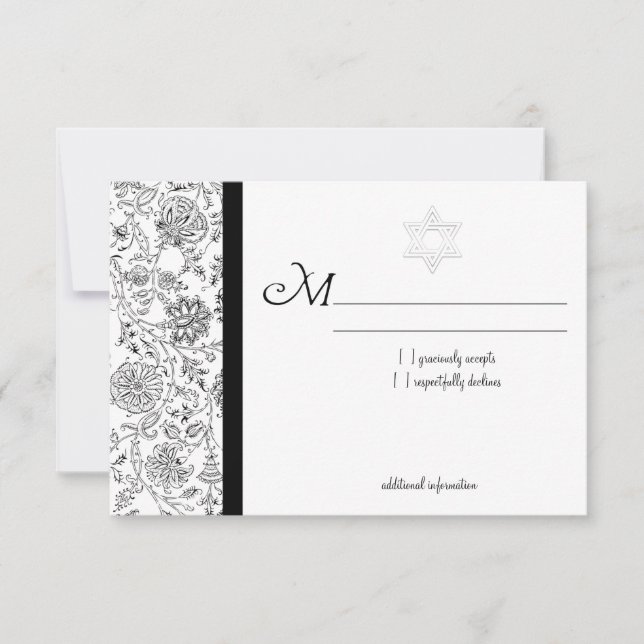 Elegant Bat Mitzvah RSVP Cards (Vorderseite)
