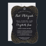 ELEGANT BAT MITZVAH rustikaler Goldkonfetti schwar Einladung<br><div class="desc">HINWEIS - der glänzende Goldeffekt ist ein gedrucktes BildEine niedliche Konfetti, Polka Dot Design mit Goldfolie suchen Sie nach den BAT MITZVAH INVITATIONS Ihres Kindes. Wow Ihre Freunde und Familie mit dieser kleinen Zahl .D Setup als Vorlage ist es einfach für Sie, Ihre eigenen Daten hinzufügen, Ihr Foto hinzufügen oder...</div>