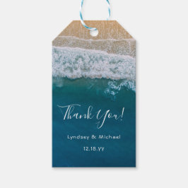Elegant Beach Blue Ocean Vielen Dank Gastgeschenk  Geschenkanhänger