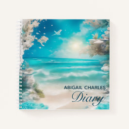 Elegant beach scene diary notizbuch