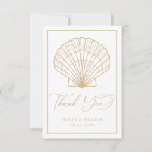 Elegant Beach Seashell Beige Wedding