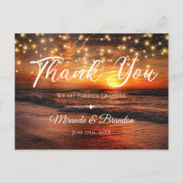 Elegant Beach String Lights Summer Vielen Dank Postkarte
