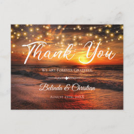 Elegant Beach String Lights Summer Vielen Dank Postkarte