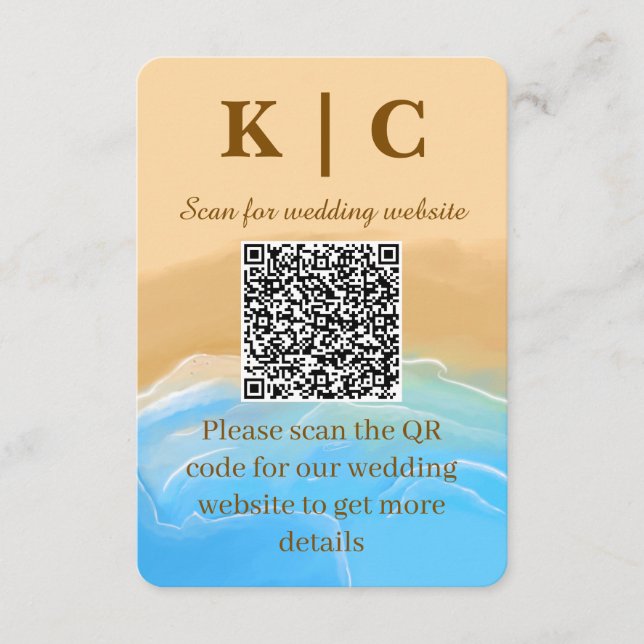 Elegant Beach theme Wedding Enclosure Card Begleitkarte (Vorderseite)