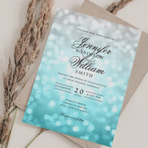 Elegant Beach Wedding Bokeh Lights QR UAWG