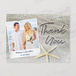 Elegant Beach Wedding Foto Vielen Dank Postkarten