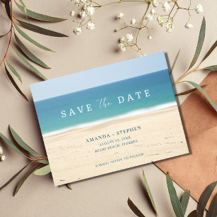 Elegant Beach Wedding Save the Date Ankündigungspostkarte