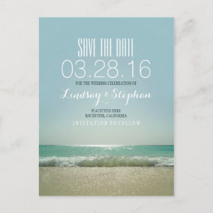 Elegant Beach Wedding Save the Date Ankündigungspostkarte