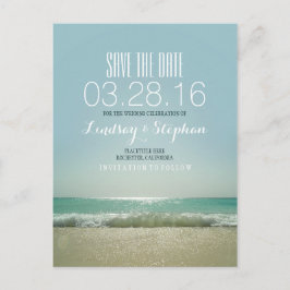 Elegant Beach Wedding Save the Date Ankündigungspostkarte