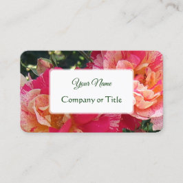 Elegant bearbeitbare gestreifte Rose floral Visitenkarte