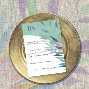 Elegant Beautiful Blue Boho RSVP Karte