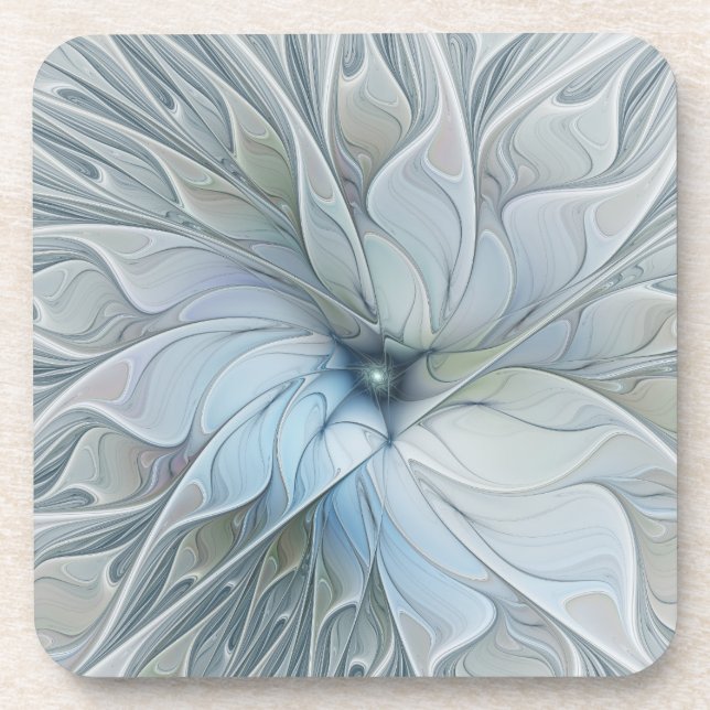 Elegant Beauty Modern Abstract Fractal Art Flower Getränkeuntersetzer (Vorderseite)