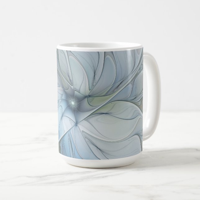Elegant Beauty Modern Abstract Fractal Art Flower Kaffeetasse (VorderseiteRechts)