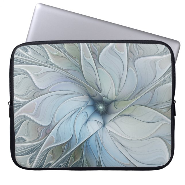 Elegant Beauty Modern Abstract Fractal Art Flower Laptopschutzhülle (Vorderseite)