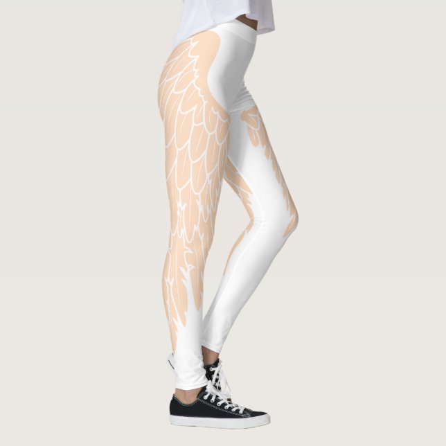 Elegant Beige Angel Wings Leggings (Rechts)