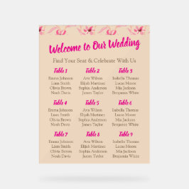 Elegant Beige & Blush Pink Floral Wedding Acrylschild