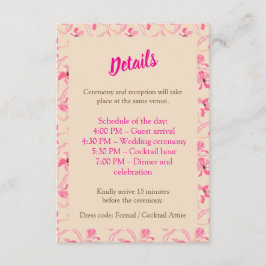 Elegant Beige & Blush Pink Floral Wedding Begleitkarte