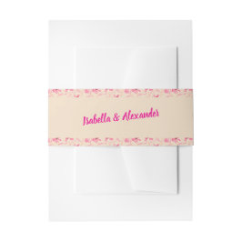 Elegant Beige & Blush Pink Floral Wedding Einladungsbanderole