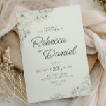 Elegant Beige Floral Minimalist Script Wedding Einladung<br><div class="desc">Inspired by timeless wedding stationery,  this elegant design features delicate floral line art and soft neutral tones for a beautifully refined look. The graceful script and minimalist layout create a romantic atmosphere,  perfect for classic,  garden,  or modern weddings.</div>