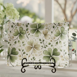 Elegant Beige & Green Shamrocks Ring Trinket Tray Dekoschale