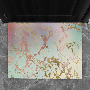 Elegant Beige Marble Minze Sage Green Rose Gold Fußmatte