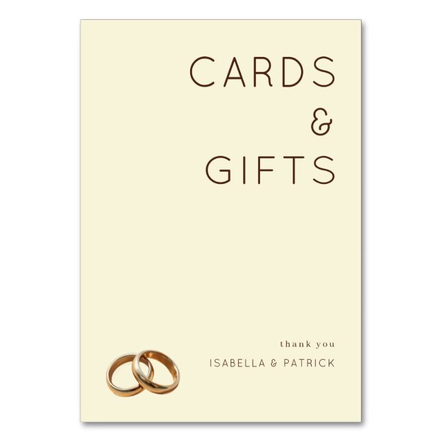 Elegant Beige Rings Tischnummer (Vorderseite)