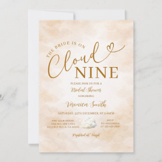 Elegant Beige Romantic Cloud Nine Bridal Shower Einladung