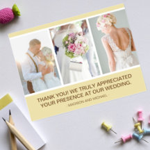 Elegant Beige Wedding Foto Collage Vielen Dank