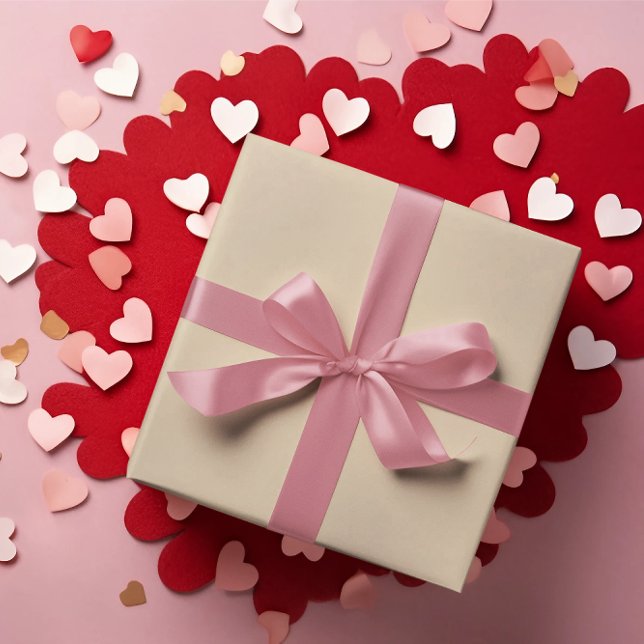 Elegant Beige Wrapping Paper Roll Geschenkpapier (Von Creator hochgeladen)