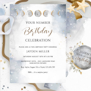 Elegant beliebig viele Silber, Gold Celestial Gebu Einladung