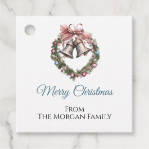 Elegant Bell Wreath Frohe Weihnachten Geschenkanhänger