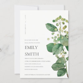 ELEGANT BERRY BLÄTTER FOLIAGE BRAUTPARTY INVITE DANKESKARTE