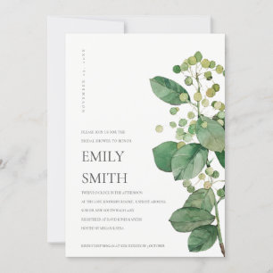 ELEGANT BERRY BLÄTTER FOLIAGE BRAUTPARTY INVITE DANKESKARTE