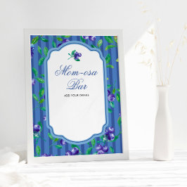 Elegant Berry Sweet Blueberries Momosa Bar Poster