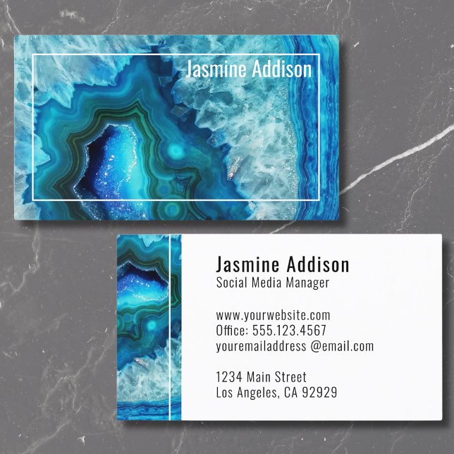 Elegant Beruflich Agate Geode Visitenkarte (Glam Chic Trendy Elegant Professional Agate Geode Business Card)