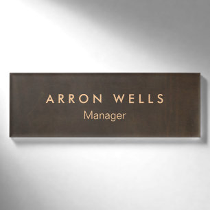 Elegant Beruflich Brown Namenschild
